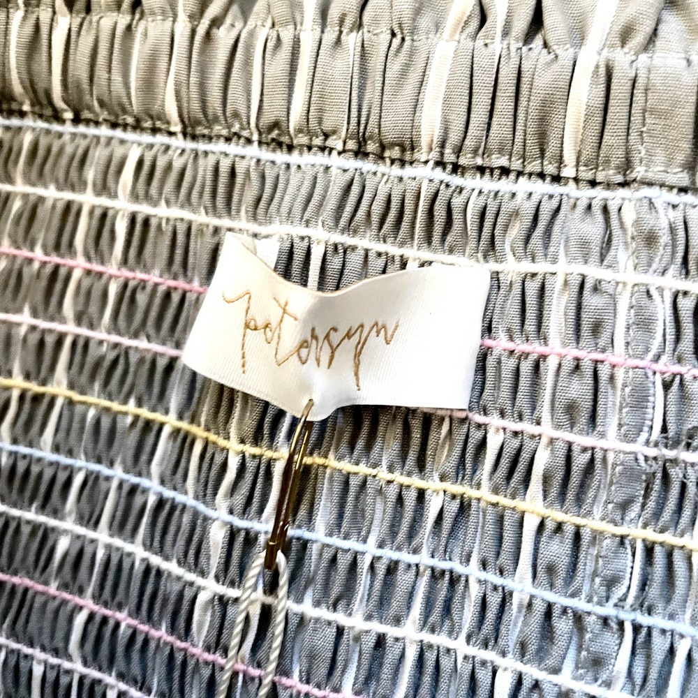 BRAND NEW Petersyn Barrett Skirt Smocked Ruffle Hem Mini Revolve Size S - Picture 6 of 13